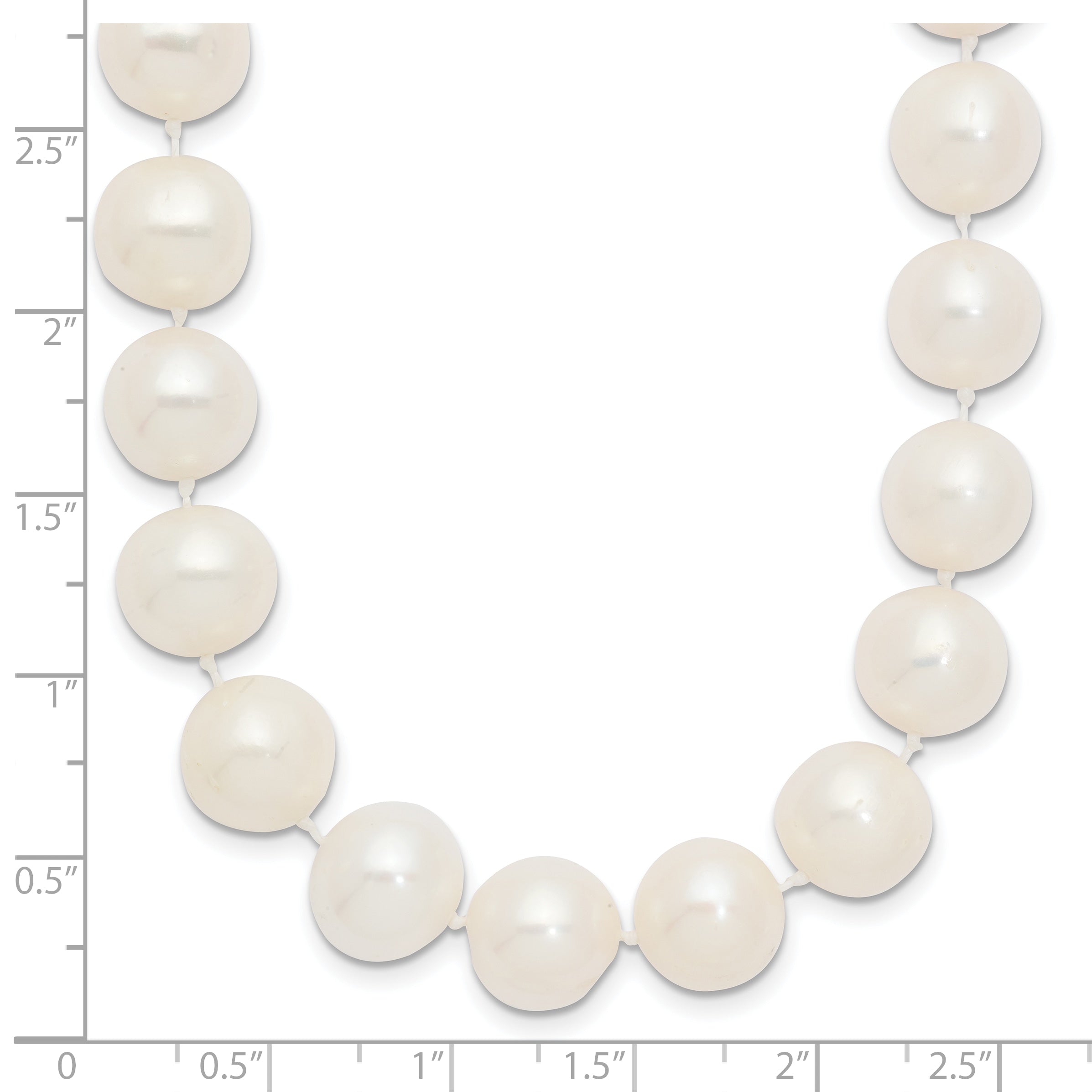 14k 10-11mm White Near-Round Freshwater Cultured Pearl 16 inch Necklace WPN100