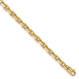 14K 18 inch 4.2mm Hand Polished Fancy Link with Lobster Clasp Chain LK302