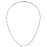 14k 6-7mm White Round Akoya Saltwater Cultured Pearl 16 inch Necklace PL60AA