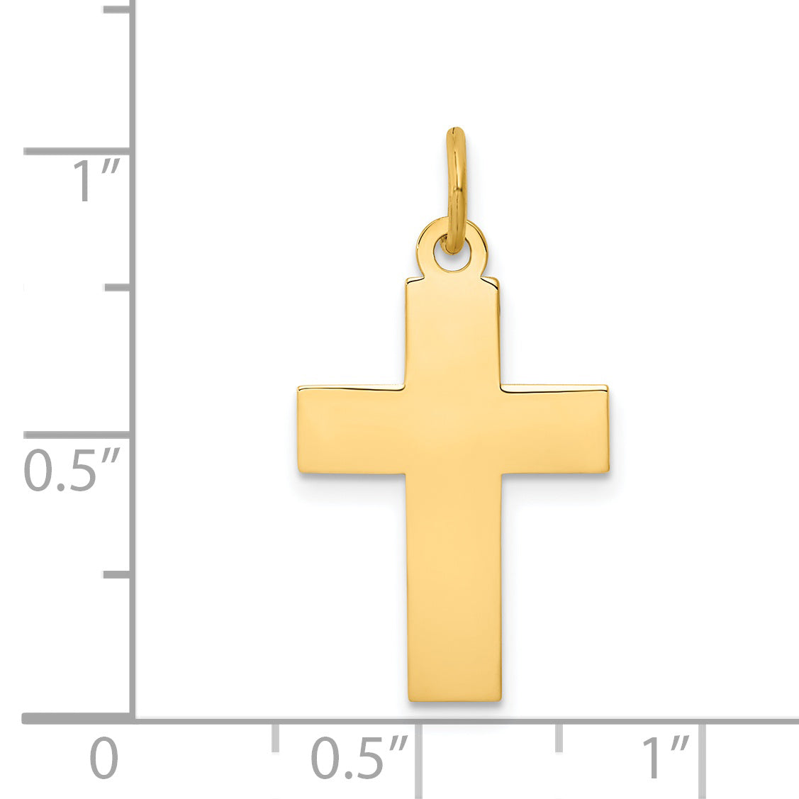 14k Polished Cross Pendant REL75