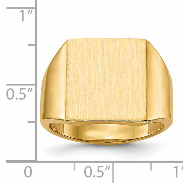 14k 13.5x15.0mm Open Back Mens Signet Ring RS636