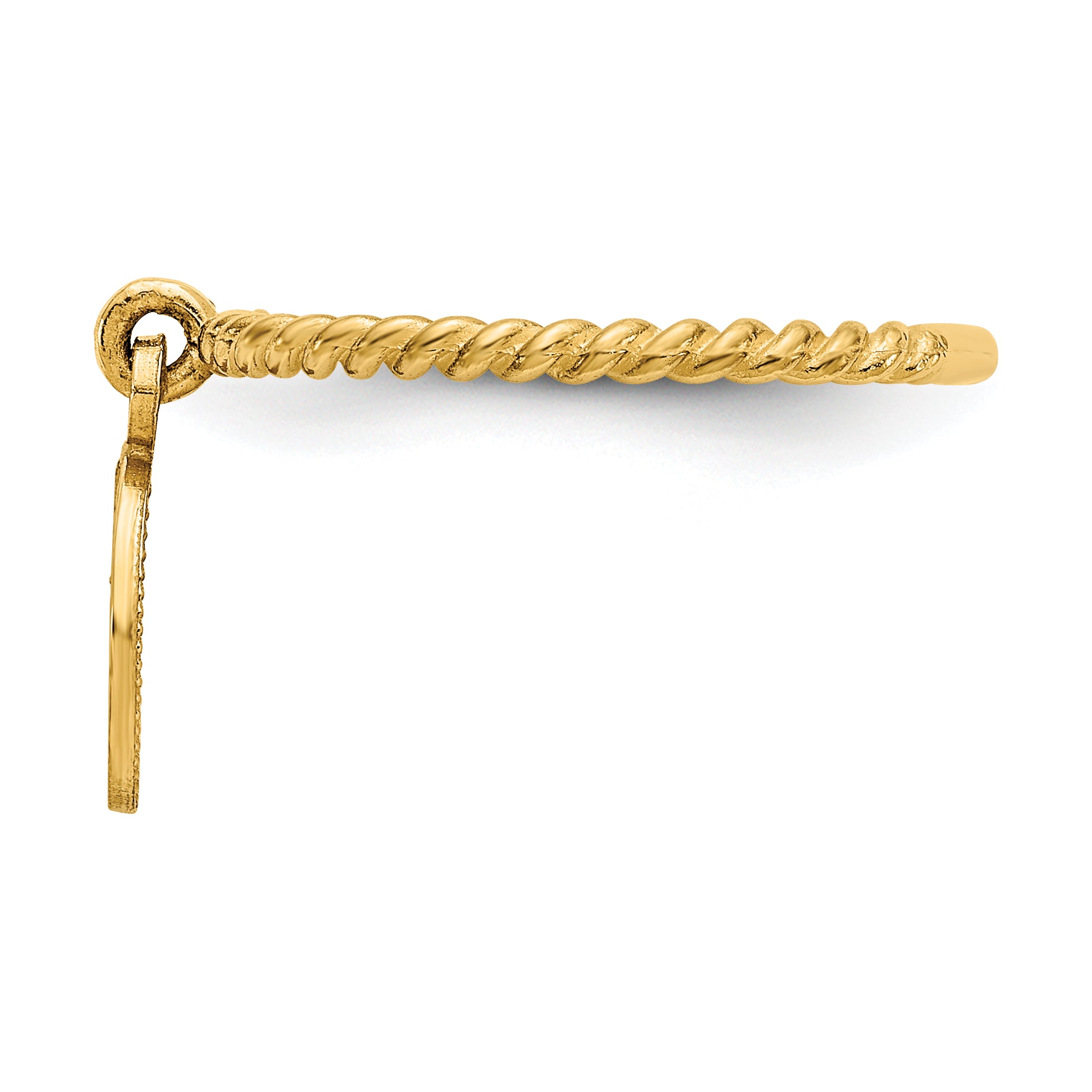 14k Polished Angel Dangle Twisted Band Size 4.75 Baby / Childs Ring R121