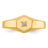 14k .02 carat AA Diamond 5.0x5.0mm Open Back Size 3 Childs Hexagonal Signet Ring RS656AA