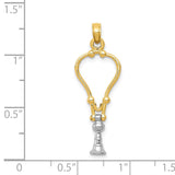 14k Two-Tone 3-D Stethoscope Pendant K918