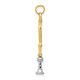 14k Two-Tone 3-D Stethoscope Pendant K918