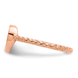 14k Rose Gold Polished Textured Heart Ring K5754