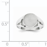 14k White Gold 9.0x9.5mm Round Closed Back Signet Ring RS569
