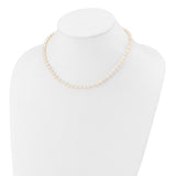 14k 4-5mm White Semi-Round Freshwater Cultured Pearl 12 inch Necklace XF451