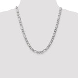 14K White Gold 20 inch 7mm Flat Figaro with Lobster Clasp Chain WFIG180
