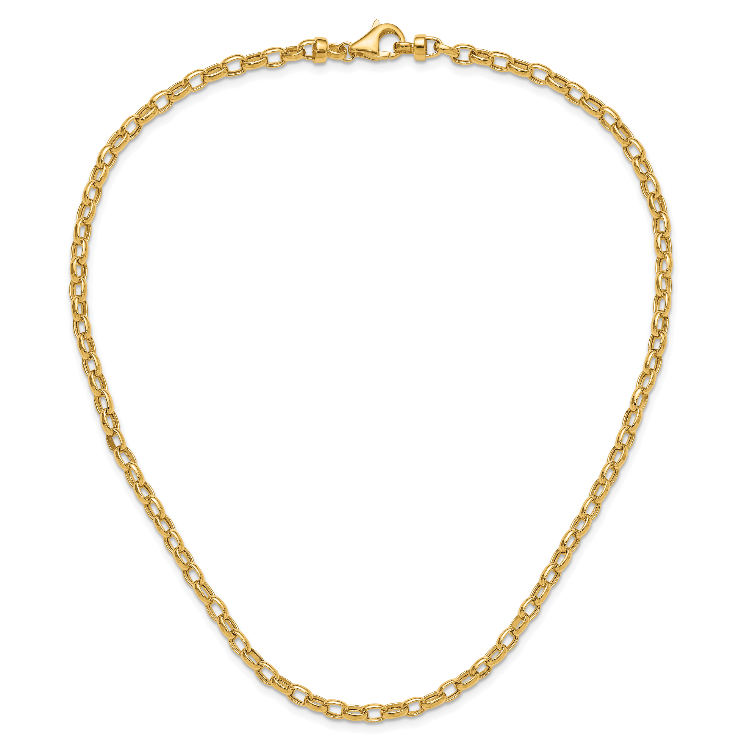 14k Polished 4.5mm Fancy Oval Link 18 inch Necklace SF425