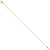 14K Cable Chain with Diamond-cut Heart Cage Dangle 9 inch Plus 1 inch Extender - Total 10 inch Anklet ANK244