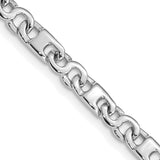14K White Gold 18 inch 4.4mm Hand Polished Fancy Link with Fancy Lobster Clasp Chain WLK715