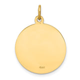 14k Polished and Satin Solid Our Lady of Mt. Carmel Medal Round Charm XR652