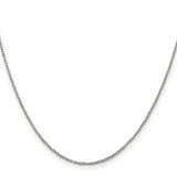 14K  White Gold 14 inch 1.1mm Ropa with Spring Ring Clasp Chain WRPA020
