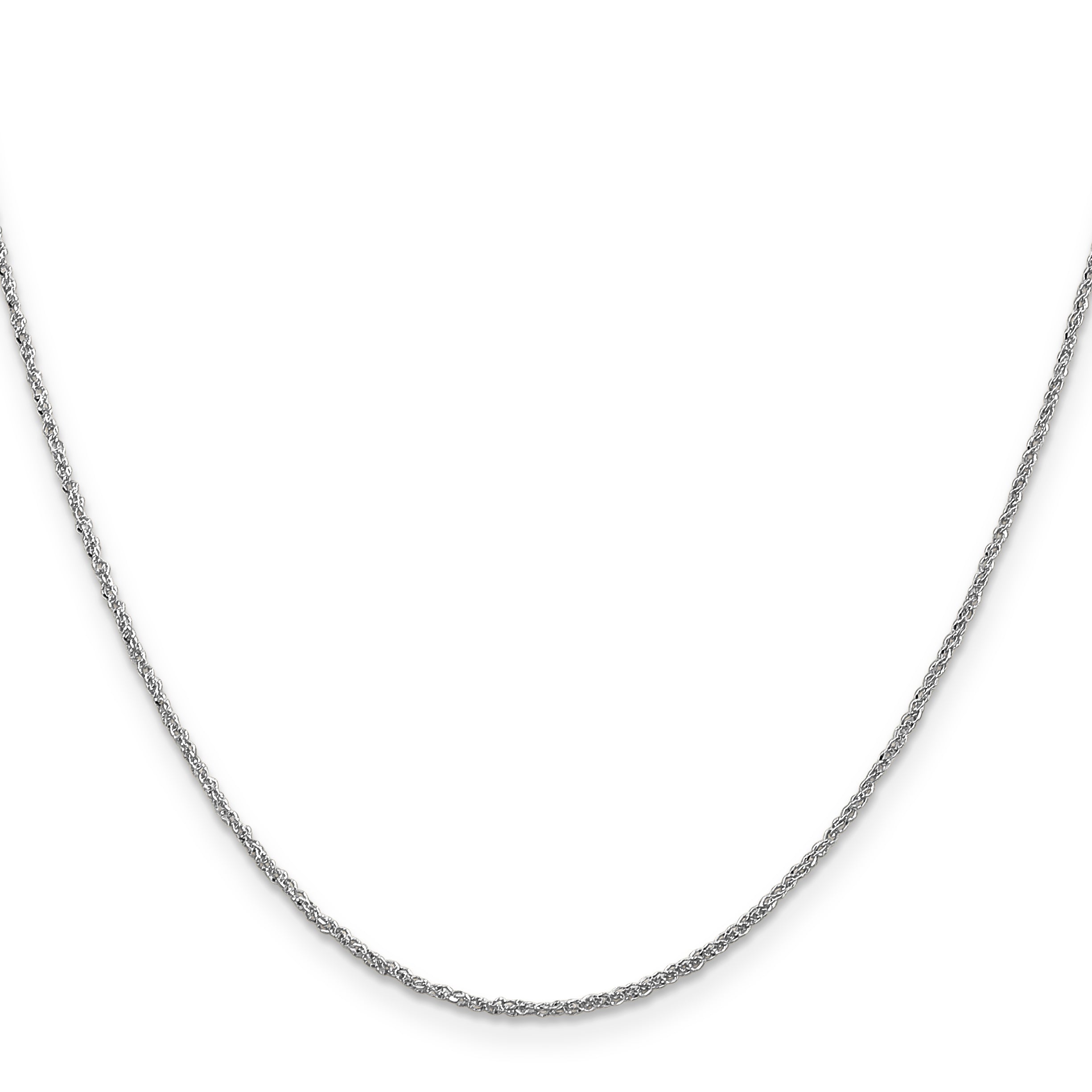 14K  White Gold 14 inch 1.1mm Ropa with Spring Ring Clasp Chain WRPA020