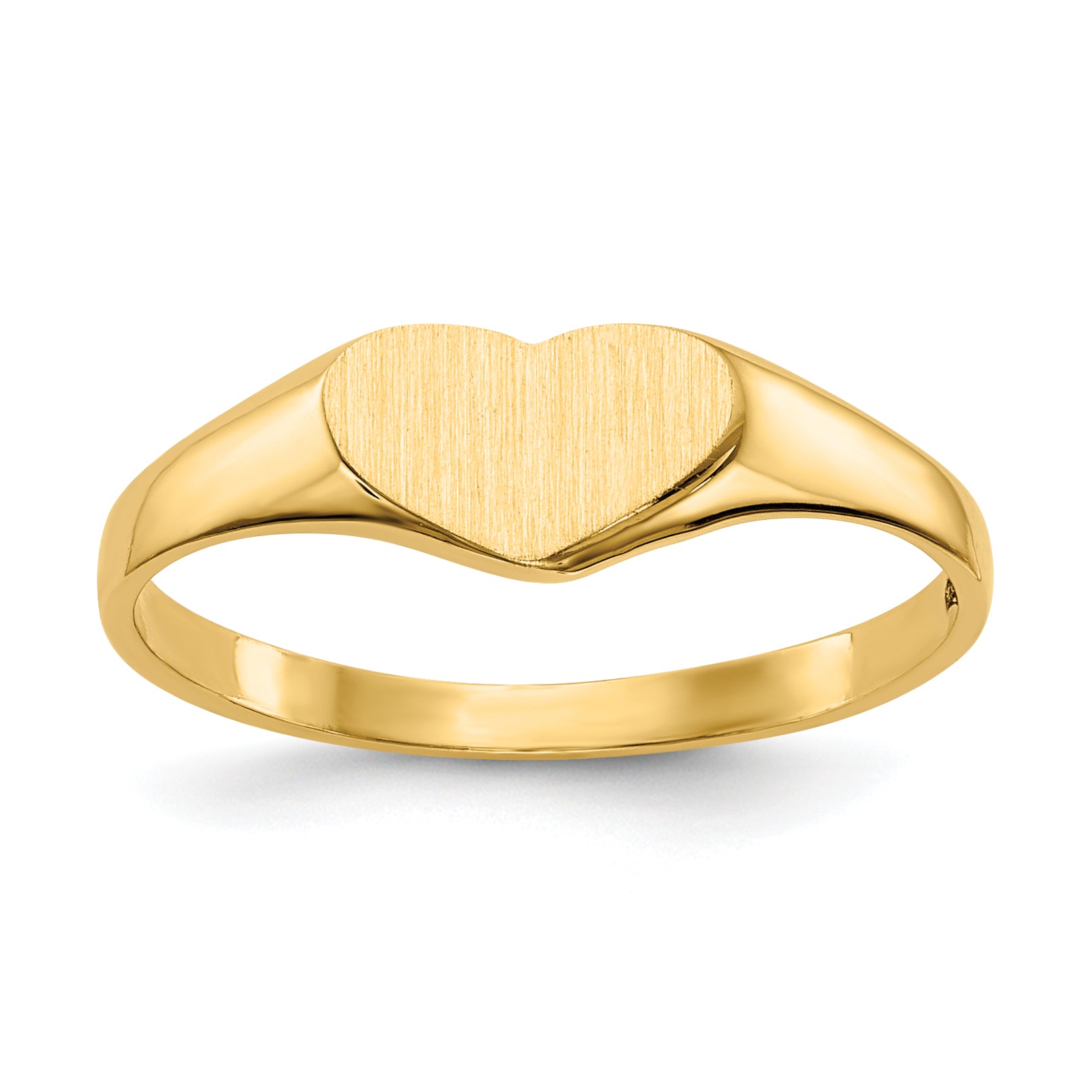 14k 7.5x5.5mm Closed Back Heart Signet Ring CH196