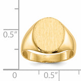 14k 10.5x12.0mm Oval Closed Back Signet Ring RS141