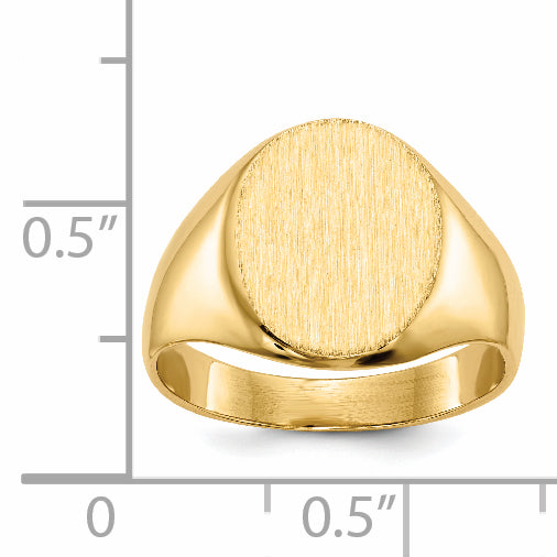 14k 10.5x12.0mm Oval Closed Back Signet Ring RS141