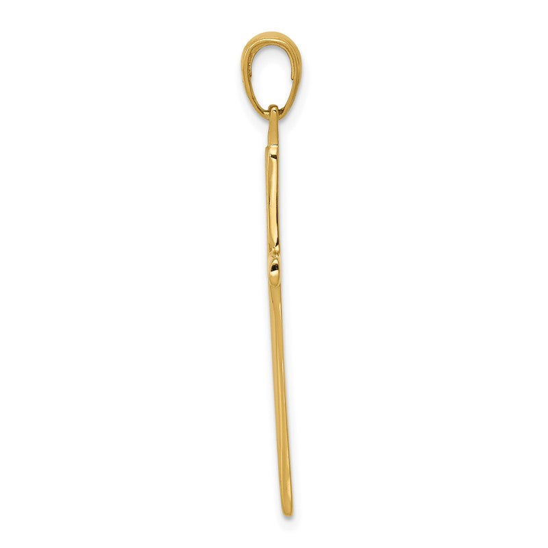 14K Satin Finish Accent Stick Cross Pendant C4219