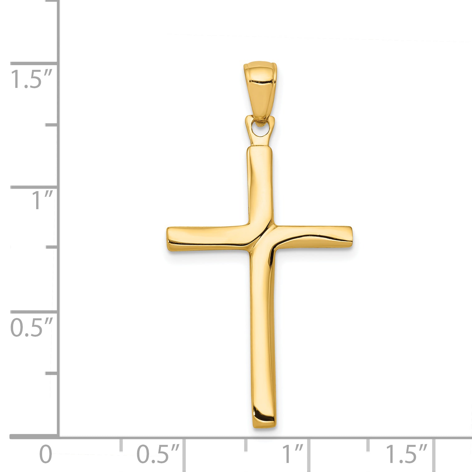 14K Satin Finish Accent Stick Cross Pendant C4219