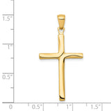 14K Satin Finish Accent Stick Cross Pendant C4219