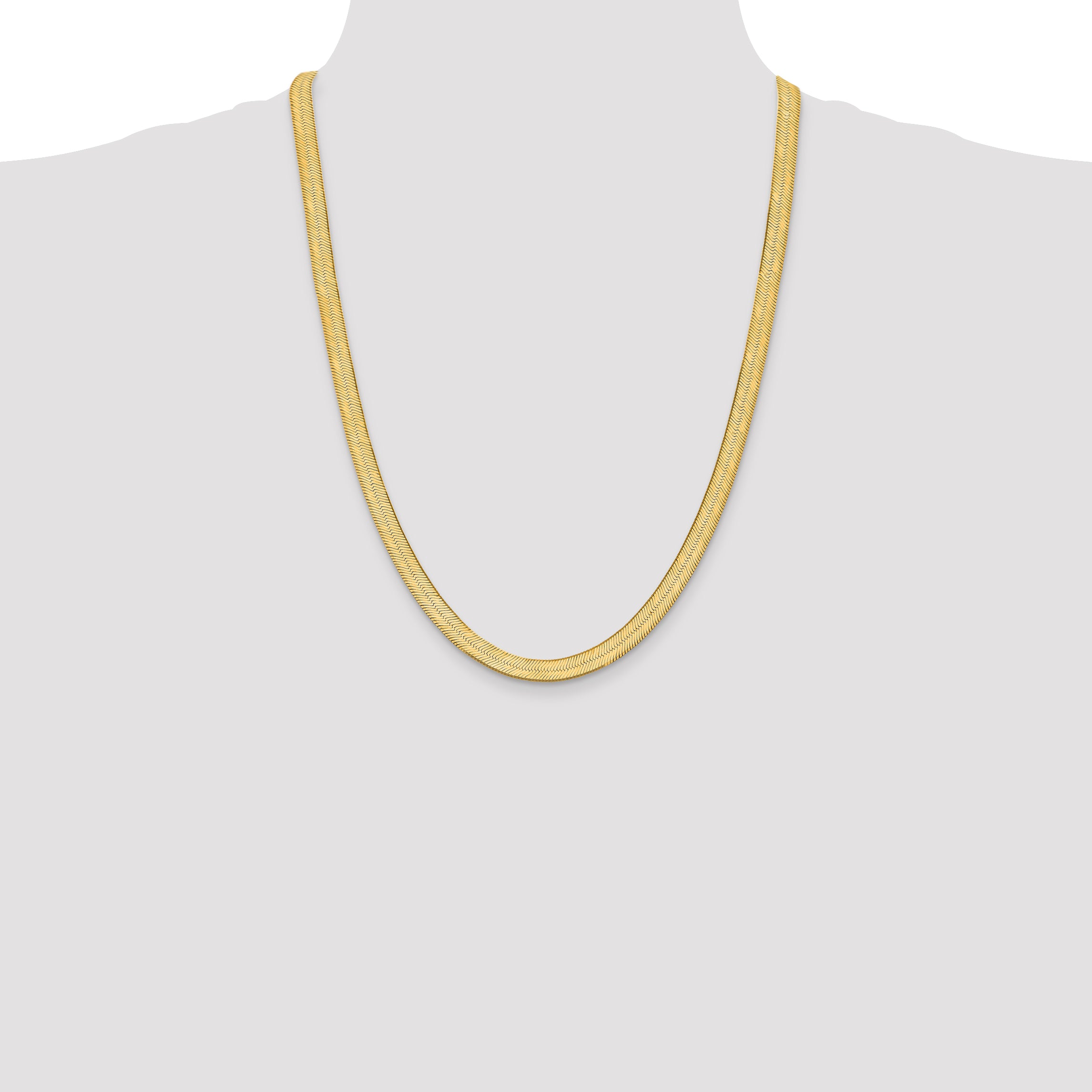 14K 16 inch 6.5mm Silky Herringbone with Lobster Clasp Chain SLK065