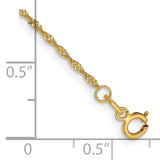 14K 14 inch 1.10mm Singapore with Spring Ring Clasp Chain PEN9