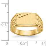 14k 13.0x8.5mm Open Back Mens Signet Ring CH165