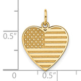 14k Flag Heart Charm C1798