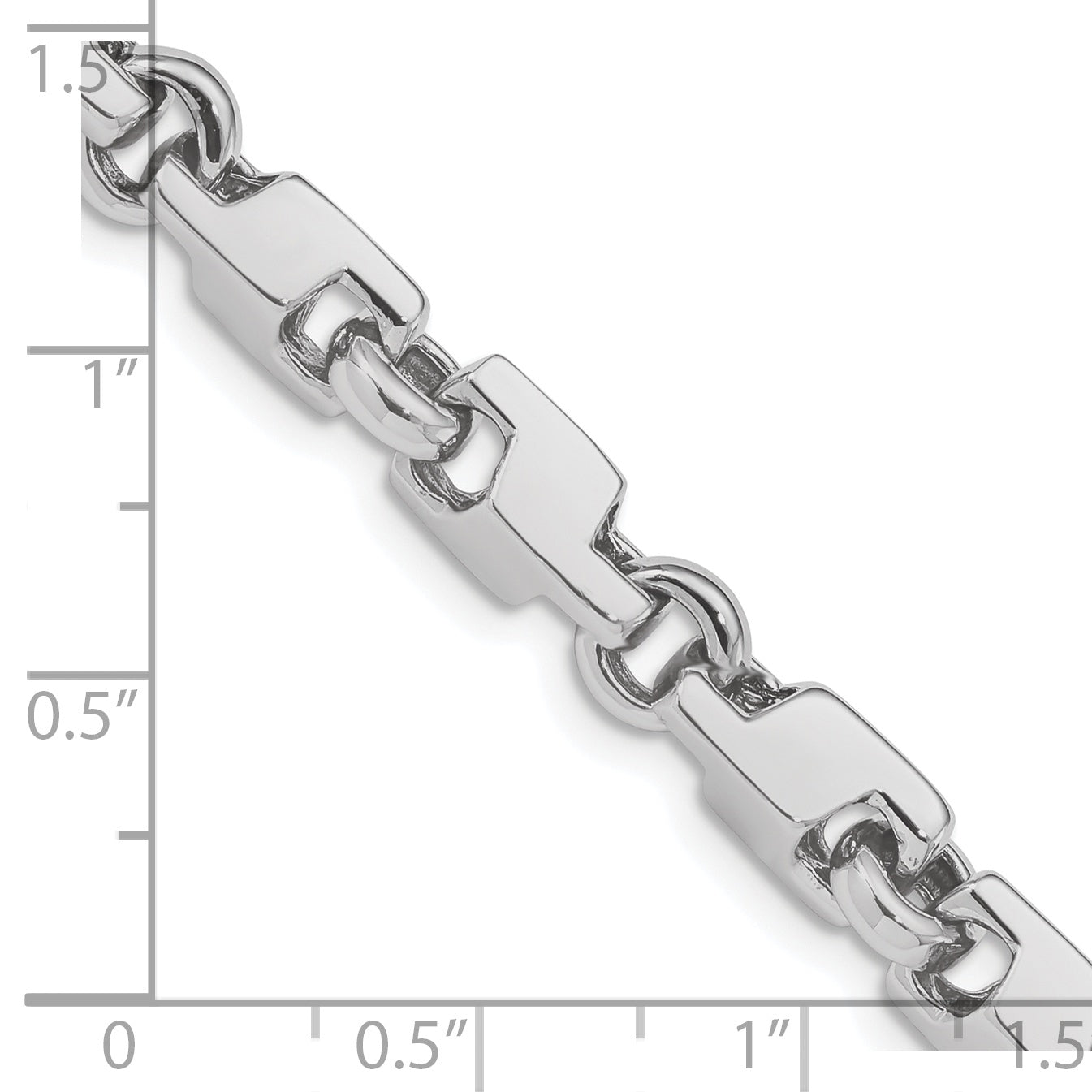 14K White Gold 20 inch 6.6mm Hand Polished Fancy Link with Fancy Lobster Clasp Chain WLK604