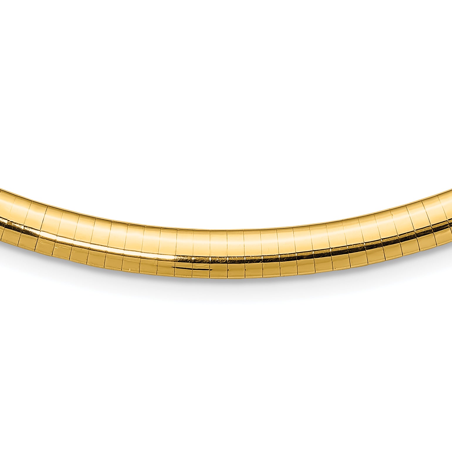 14k Polished 6mm Lightweight 16 inch Domed Omega Necklace ODL6