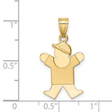 14k The Kids Solid Engravable Small Boy with Hat on Right Joy Charm XK205