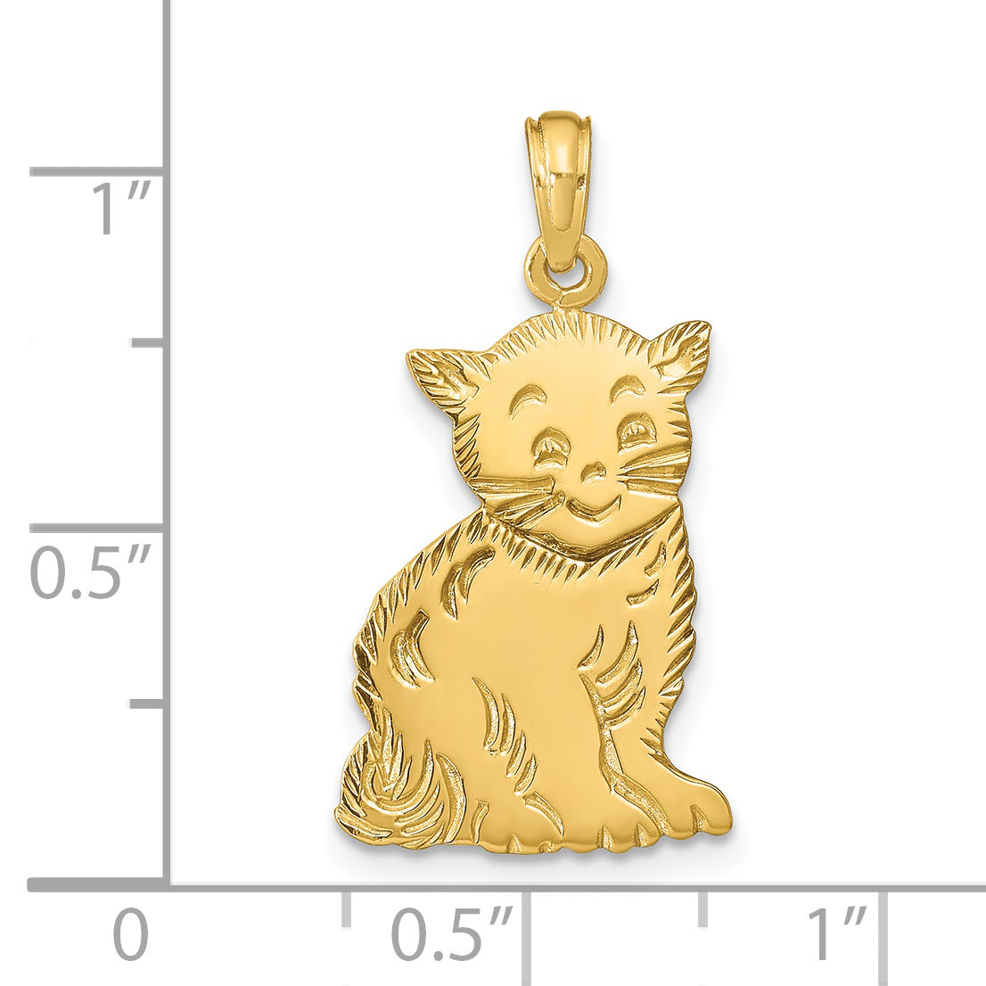 14k Polished Cat Charm C2358