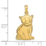14k Polished Cat Charm C2358