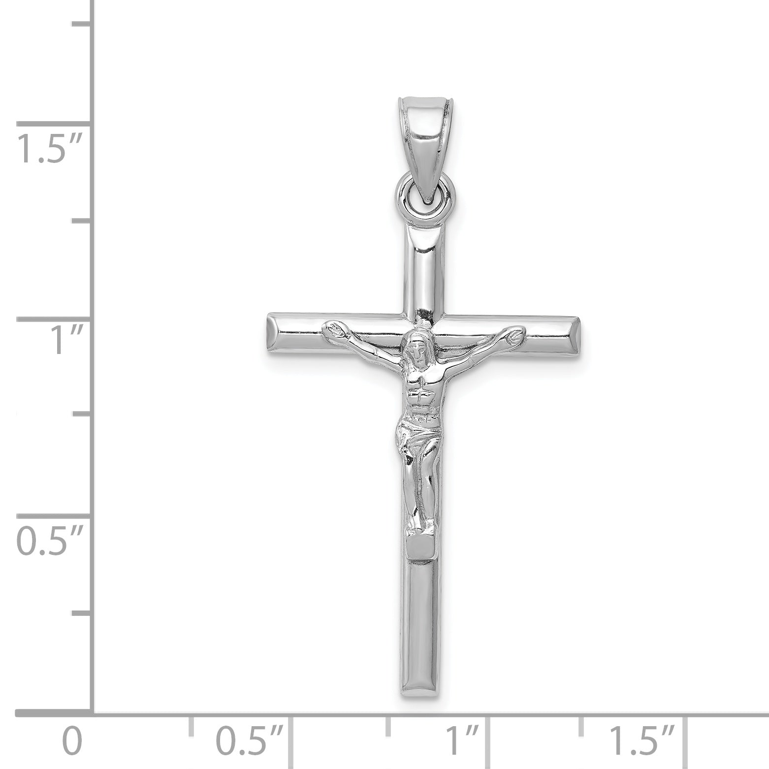 14k White Gold Crucifix Pendant D3229