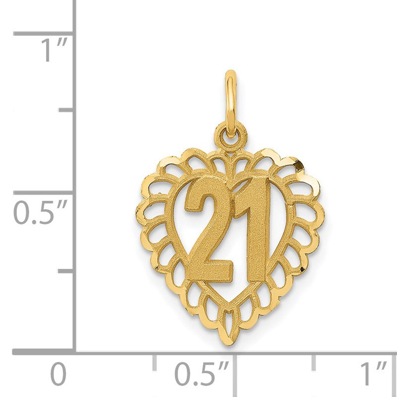 14k 21 in Heart Charm C992