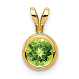 14k 6mm Round Peridot Bezel Pendant XP301PE