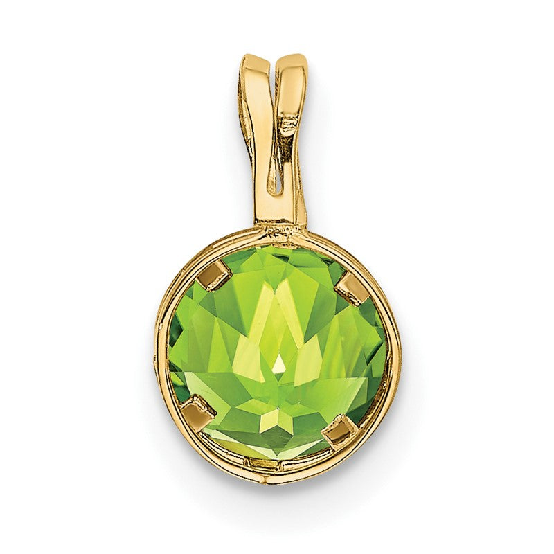 14k 6mm Round Peridot Bezel Pendant XP301PE