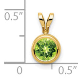 14k 6mm Round Peridot Bezel Pendant XP301PE