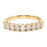 14K Yellow Gold Matched Oval Shape Diamond Wedding Band Size 6.5