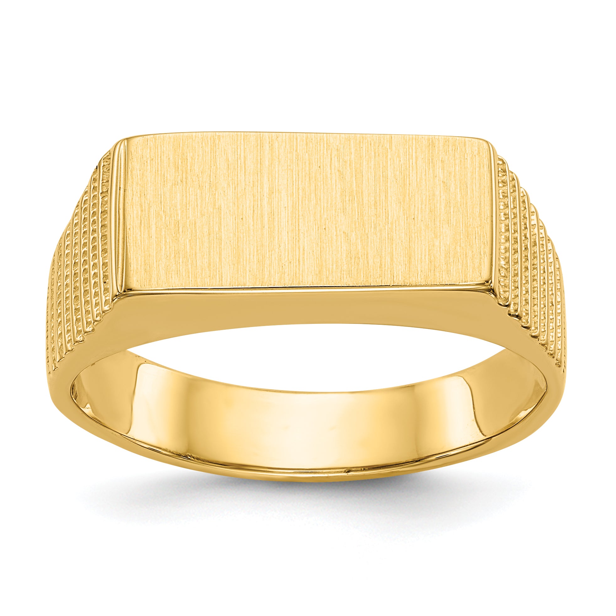 14k 15.0x7.0mm Open Back Mens Signet Ring C1527