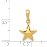 14k Small Polished 3-D Star Charm D3726