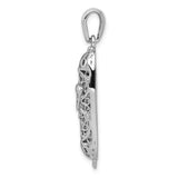 14K White Gold 3-D Mezuzah Pendant K1303