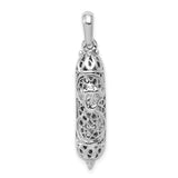 14K White Gold 3-D Mezuzah Pendant K1303