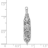 14K White Gold 3-D Mezuzah Pendant K1303