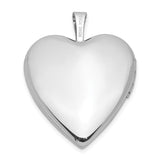 14k White Gold Diamond Satin and Diamond-cut Cross 20mm Heart Locket XL585