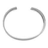 14k White Gold 18.5mm Polished Cuff Bangle Bracelet DB567
