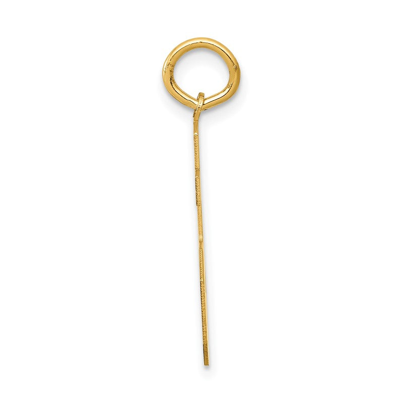 14k Medium Satin Number 75 Charm LSM75