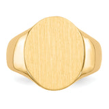 14k 14.0x18.0mm Oval Open Back Mens Signet Ring RS118