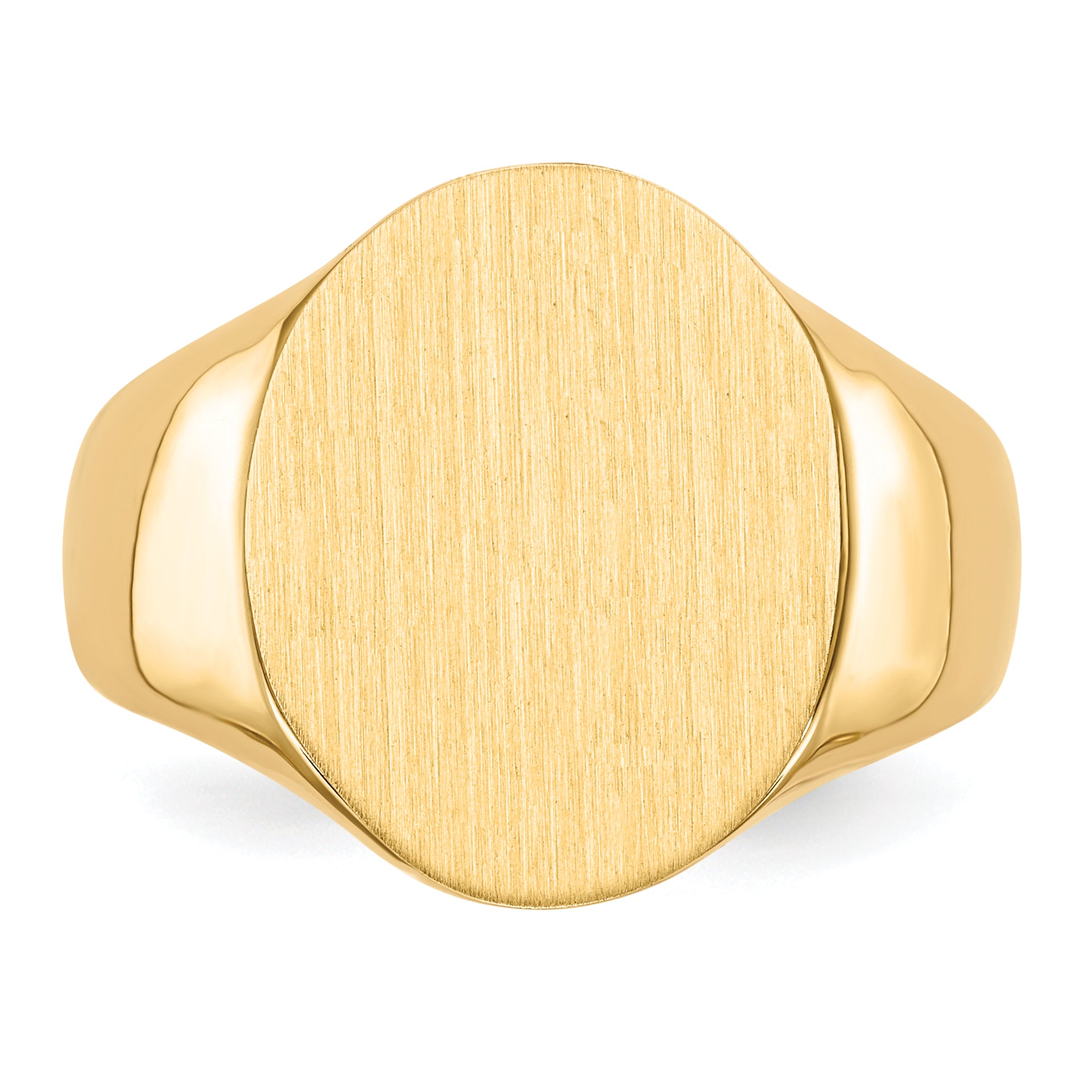 14k 14.0x18.0mm Oval Open Back Mens Signet Ring RS118